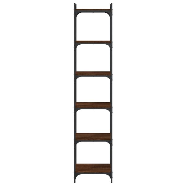 vidaXL raamaturiiul 6 korrust, pruun tamm, 40x30x188 cm, tehispuit