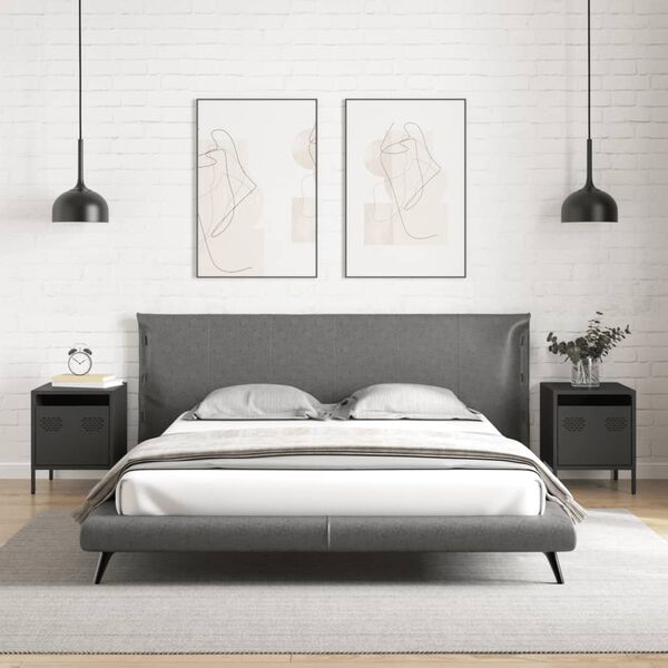 vidaXL &ouml;&ouml;kapid 2 tk, must, 35x39x43,5 cm, teras