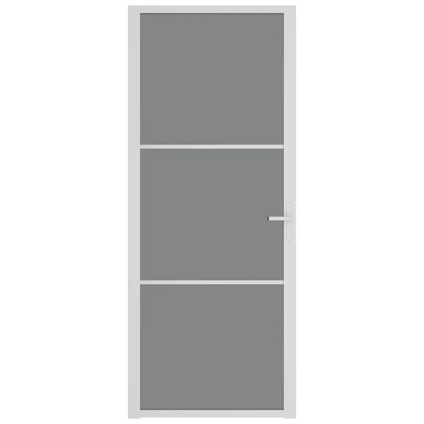 vidaXL siseuks, 83x201,5 cm, valge, ESG-klaas ja alumiinium