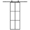 vidaXL liuguks tarvikutega, must, 76 x 205 cm, ESG-klaas