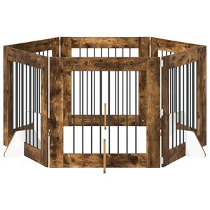 vidaXL Koerav&auml;rav koos aluspuudega 6 pcs Suitsutatud tamm 80 x 80 cm