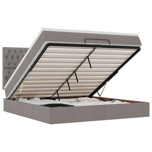 vidaXL ottomani voodi madratsiga, pruunikashall, 160x200 cm, kangas