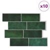 vidaXL Subway plaat 10 pcs Tume rohelise 29.4 x 21.4 cm