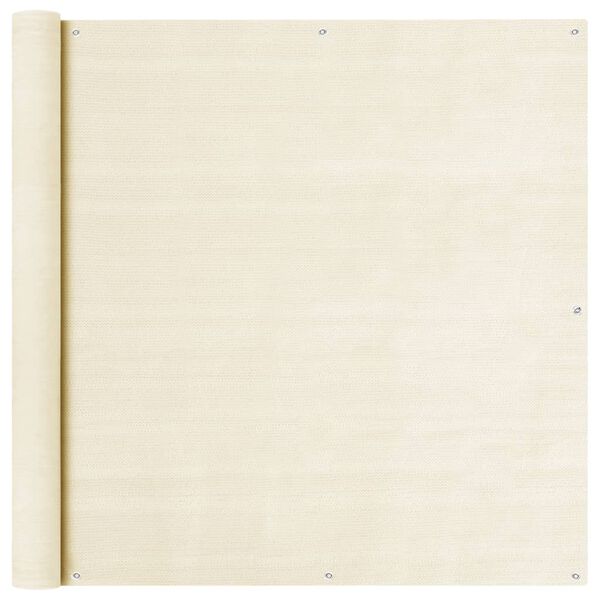 vidaXL rõdusirm, kreemjas, 120 x 600 cm, HDPE