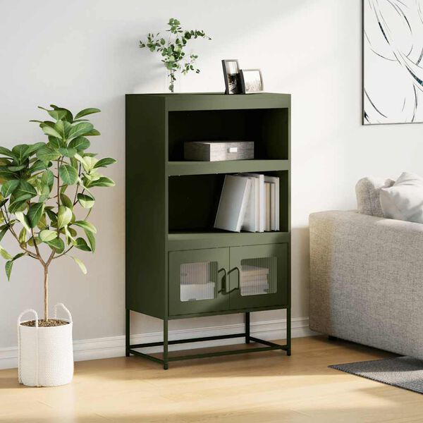 vidaXL Highboard Olive Green 68x39x123 cm Teras
