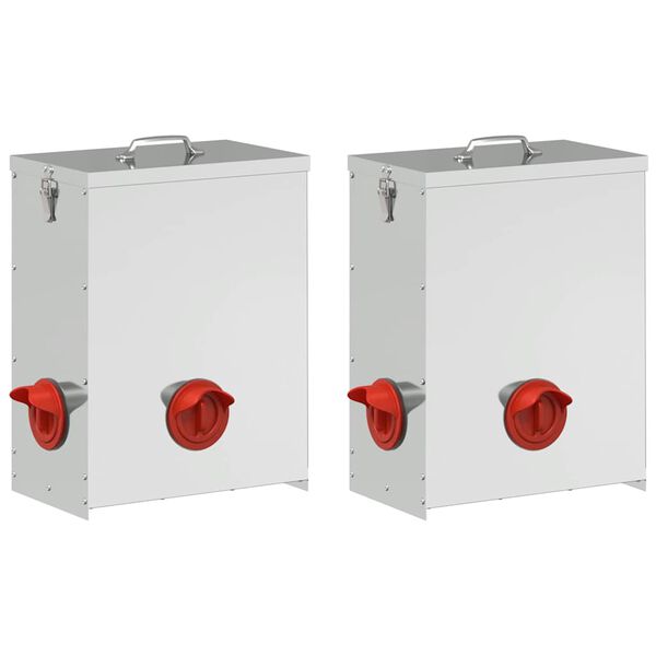 vidaXL Kanali feeder 2 pcs H&otilde;bedane 32,5 x 20,5 x 43 cm Tsinkteras
