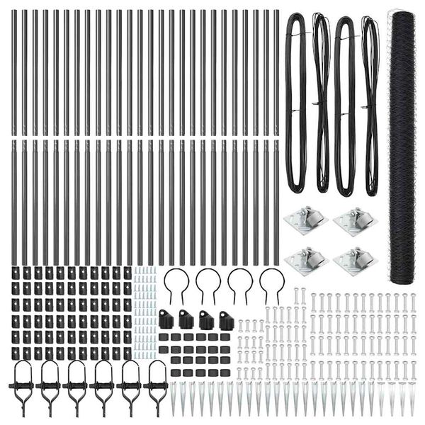 vidaXL Aiapost Hall 50 x 1,5 m (36 mm v&otilde;rk) Terased ja PVC