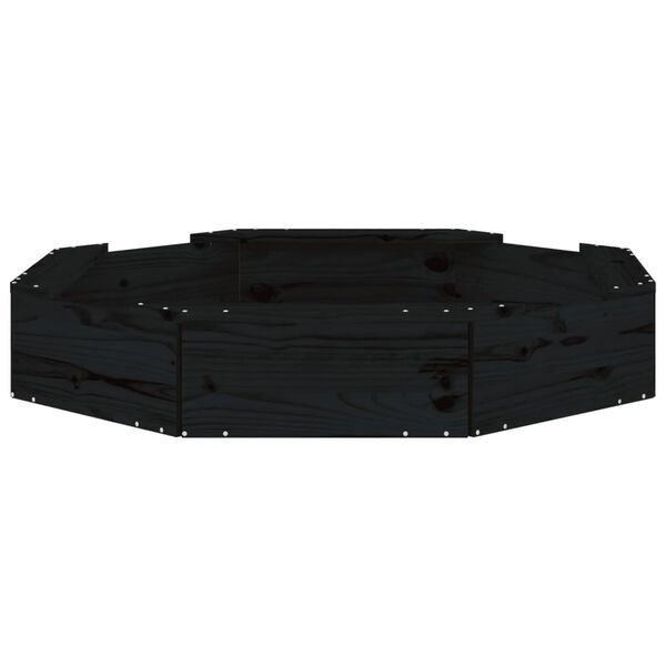 vidaXL istekohtadega liivakast, must, kaheksanurkne, männipuit