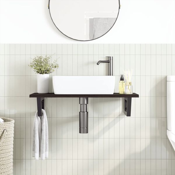 vidaXL seinale kinnitatav valamuriiul, teras ja tammepuit