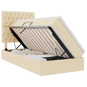 vidaXL Voodi hoiukohaga ja madratsiga Kreem 90 x 190 cm Pol&uuml;ester