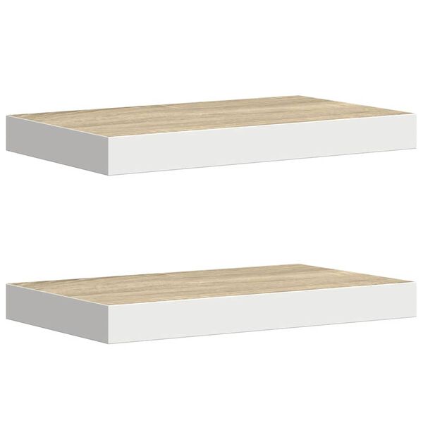 vidaXL seinariiulid, 2 tk, tamm ja valge, 50 x 23 x 3,8 cm MDF