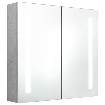 vidaXL LED vannitoa peegelkapp, betoonhall, 62 x 14 x 60 cm