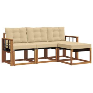 vidaXL V&auml;li diivanikomplekt padjaga 4 pcs Looduslik ja beež
