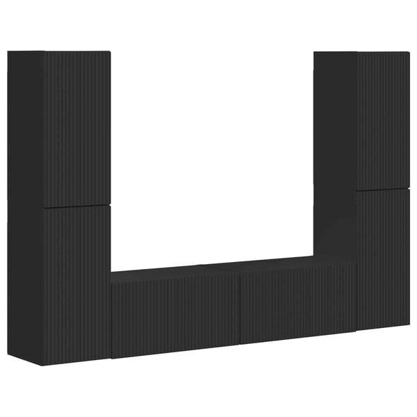 vidaXL Telerikapi komplekt 6 pcs Must Tehispuit