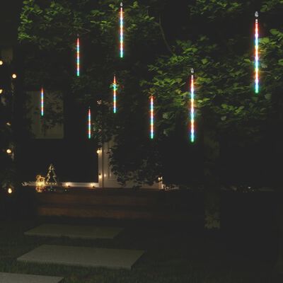 vidaXL meteoorvalgusti, 8 tk, 30 cm, värviline, 192 LEDi, tuppa/õue