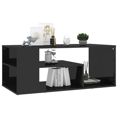 vidaXL kohvilaud, kõrgläikega must, 100 x 50 x 40 cm, puitlaastplaat