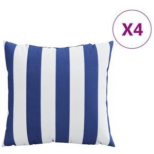 vidaXL dekoratiivpadjad 4 tk, sinise ja valge triibuline, 60 x 60 cm