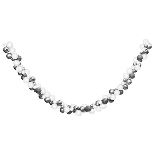 vidaXL jõulukuulidest vanik, valge ja hall, 175 cm, polüstüreen