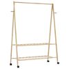 vidaXL riidenagi riiulite ja ratastega 132x45,5x155,5 cm bambusest