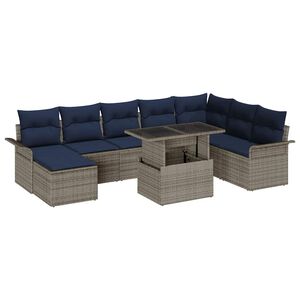 vidaXL Aia Diivanikomplekt padjaga 9 pcs Hall Pol&uuml; Rattan