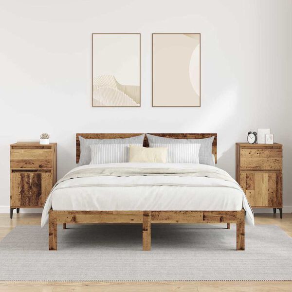 vidaXL &Ouml;&ouml;lambi kapp sahtliga 2 pcs Vana puit 40 x 35 x 70 cm Tehispuit