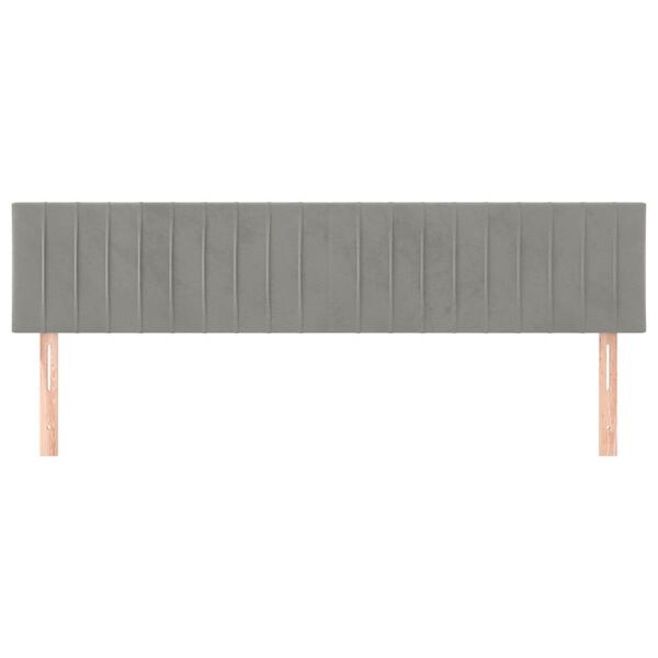 vidaXL voodipeatsid, helehall, 180x5x78/88 cm, samet