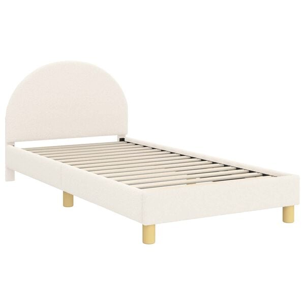 vidaXL Laste voodiraam peatoega peaga cream 90 x 190 cm Lammaste riie