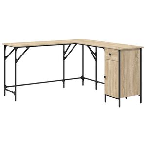 vidaXL kirjutuslaud, Sonoma tamm, 141 x 141 x 75 cm, tehispuit
