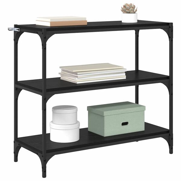 vidaXL Raamaturiiul Must tamm 80 x 33 x 70,5 cm