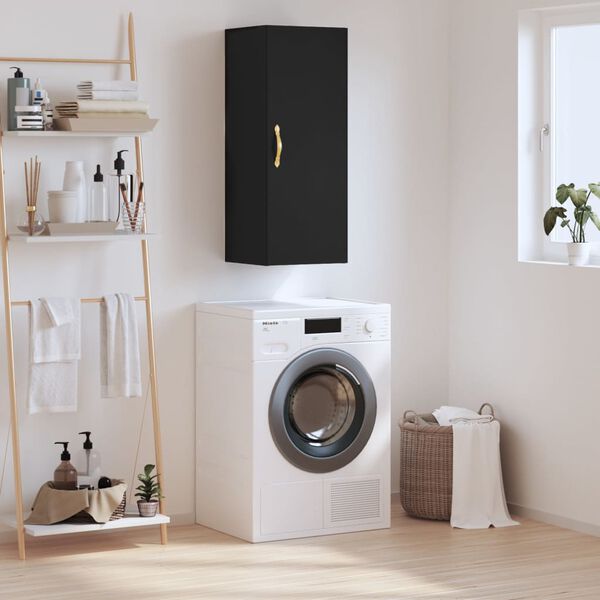 vidaXL seinakapp, must, 34,5 x 34 x 90 cm