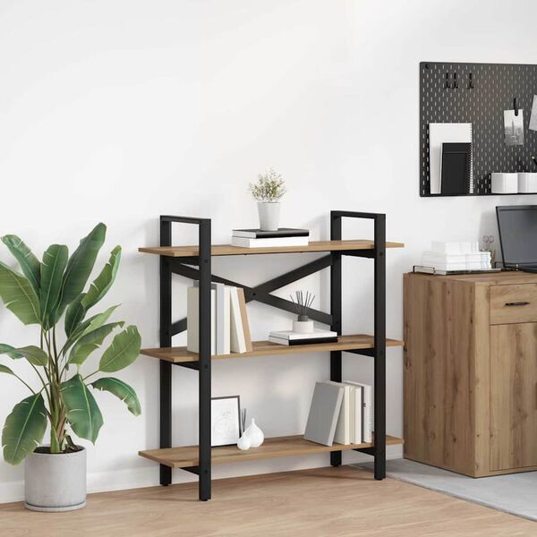 vidaXL Raamatukapp Käsitööpuu 100 x 33,5 x 102 cm Tehispuit