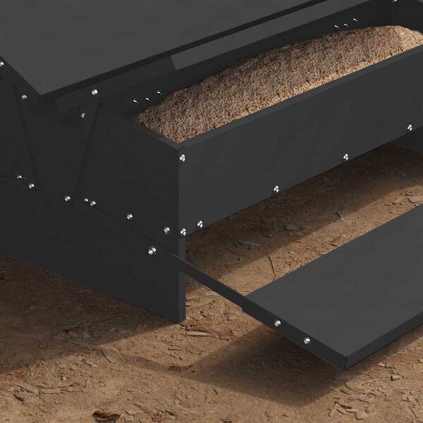 vidaXL Kana rattas&ouml;&ouml;tja Must 75 x 53 x 20,5 cm K&uuml;lmvalsitud teras