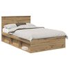 vidaXL Voodi raam peaga Artisani tamme 120 x 190 cm Tehispuit