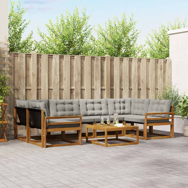 vidaXL V&auml;li diivanikomplekt padjaga 7 pcs Looduslik ja Hele Hall