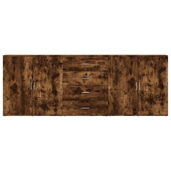 vidaXL puhvetkapid 3 tk, Suitsutatud tamm, tehispuit