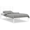 vidaXL metallist voodiraam peatsiga, valge, 100 x 190 cm