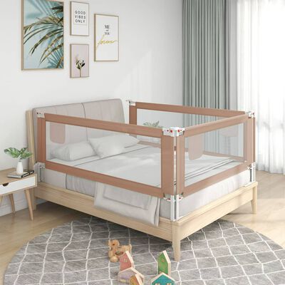 vidaXL voodipiire väikelapse voodile, pruunikashall, 180x25 cm, kangas