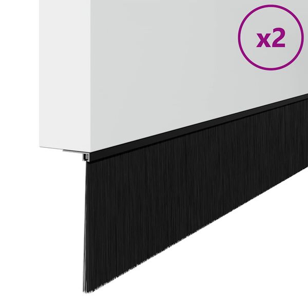 vidaXL Isekleebivad Uksed Brush Seibid 2 pcs Must 100 cm