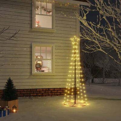 vidaXL koonusekujuline jõulupuu, soe valge, 108 LEDi, 70 x 180 cm