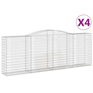 vidaXL kaarekujulised gabioonkorvid 4 tk, 400x50x140/160 cm, raud