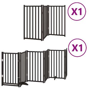 vidaXL kokkupandav koerav&auml;rav uksega, 9 paneeli, must 450 cm, pappel