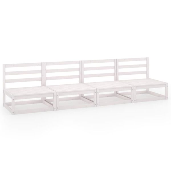 vidaXL 4-osaline aiadiivan, valge, toekas männipuit