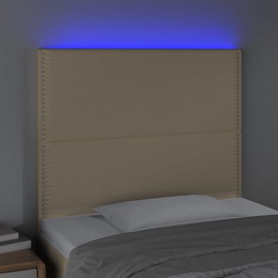 vidaXL LED-voodipeats, kreemjas, 90x5x118/128 cm, kangas