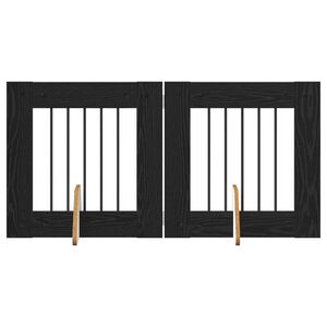 vidaXL Koerav&auml;rav koos aluspuudega 2 pcs Must tamm 60 x 60 cm