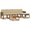 vidaXL V&auml;li diivanikomplekt padjaga 6 pcs Looduslik ja beež