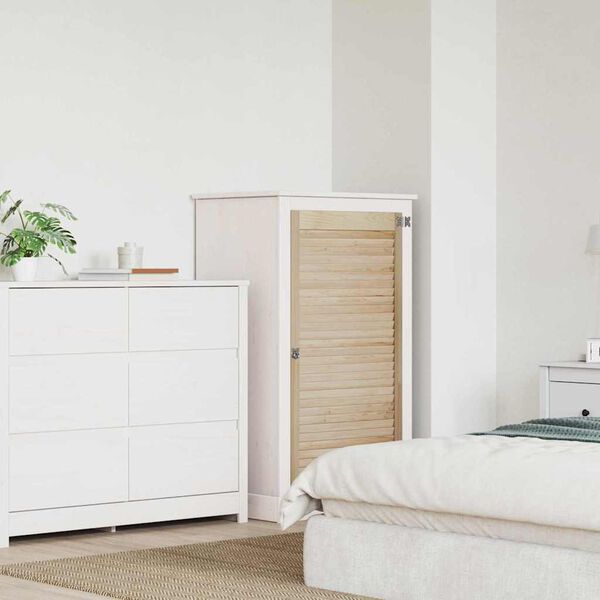 vidaXL Kappi Uks uksega Neutraalne 110 x 2,1 x 59,5 cm Tahke m&auml;nd