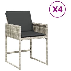 vidaXL aiatoolid patjadega 4 tk, helehall, pol&uuml;rotang