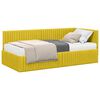 vidaXL Nurgavoodi raam koos madratsiga peaga 2 pcs Kollane Samet