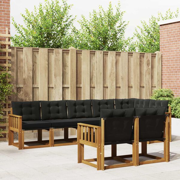 vidaXL V&auml;li diivanikomplekt padjaga 8 pcs Looduslik ja must