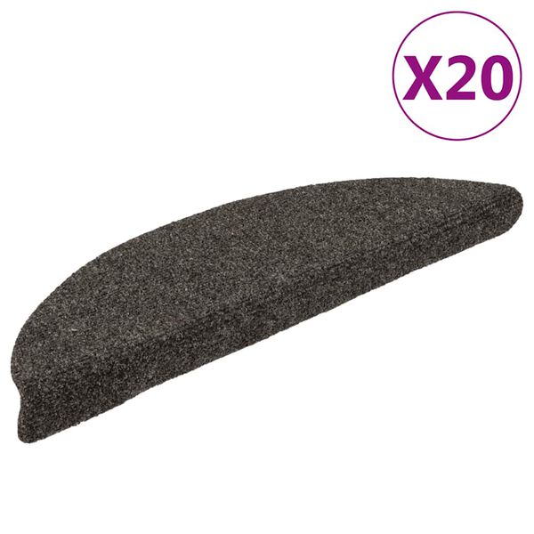 vidaXL isekleepuvad trepimatid 20 tk 56 x 17 x 3 cm antratsiithall poolringikujuline
